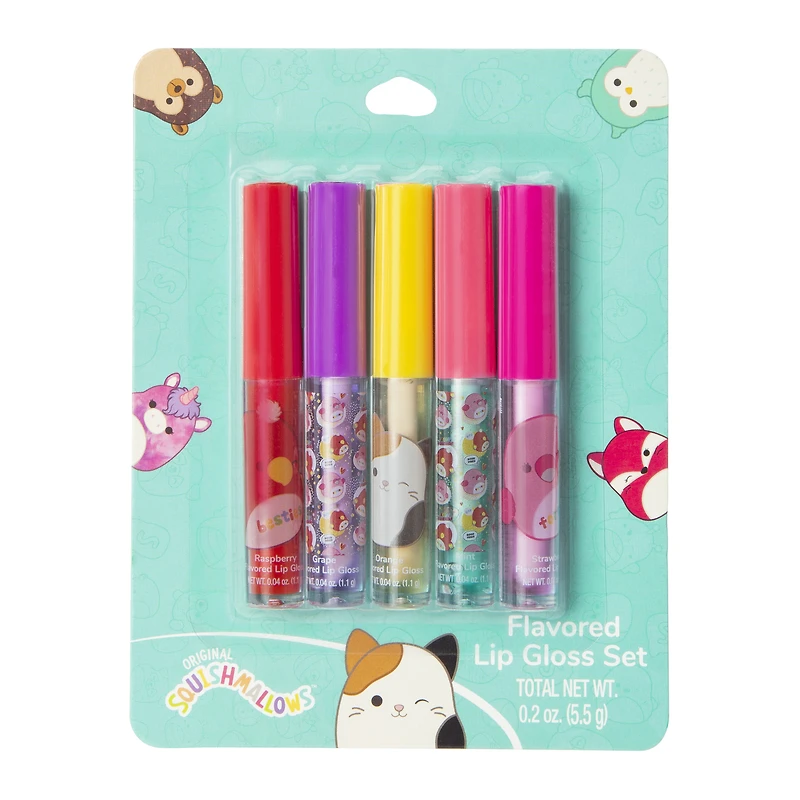 squishmallows™ 5-piece lip gloss set