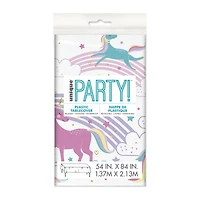 unicorn plastic tablecloth 54in x 84in