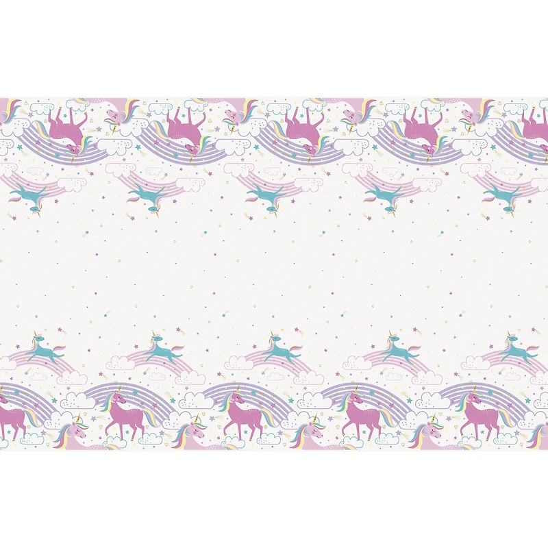 unicorn plastic tablecloth 54in x 84in