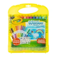 crayola® washable window markers stencil & cling set 32-piece