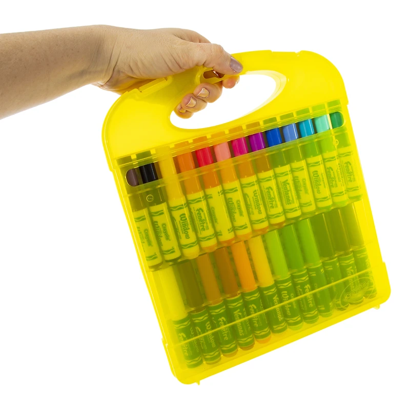 crayola® washable window markers stencil & cling set 32-piece