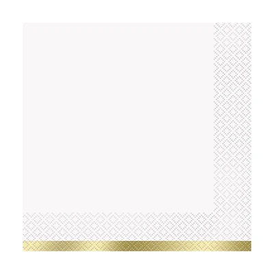 white & gold paper party napkins