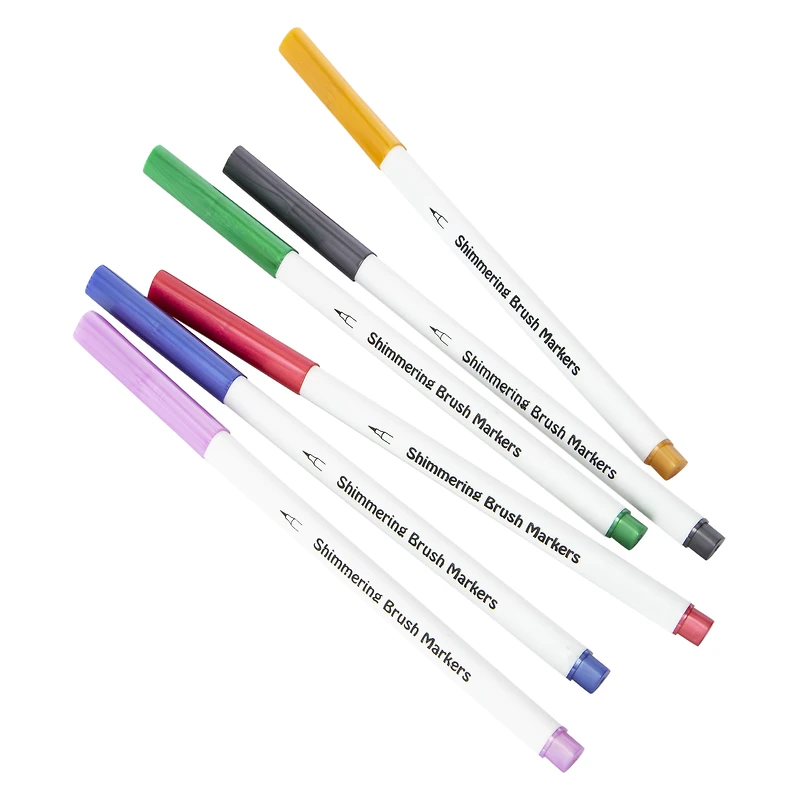 shimmering brush markers 6-count