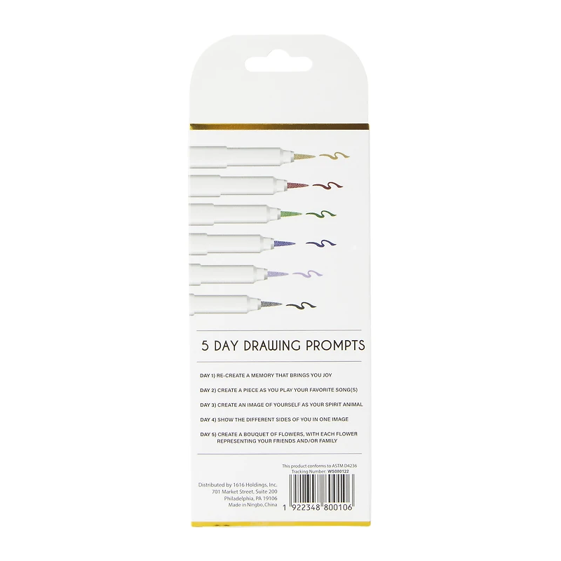 shimmering brush markers 6-count