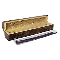wooden tarot incense box with 10 sticks