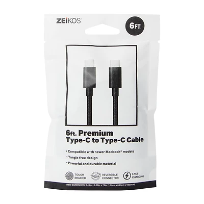 6ft premium USB Type-C to cable