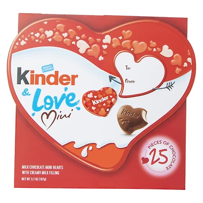 kinder® & love mini heart chocolate box 25-piece