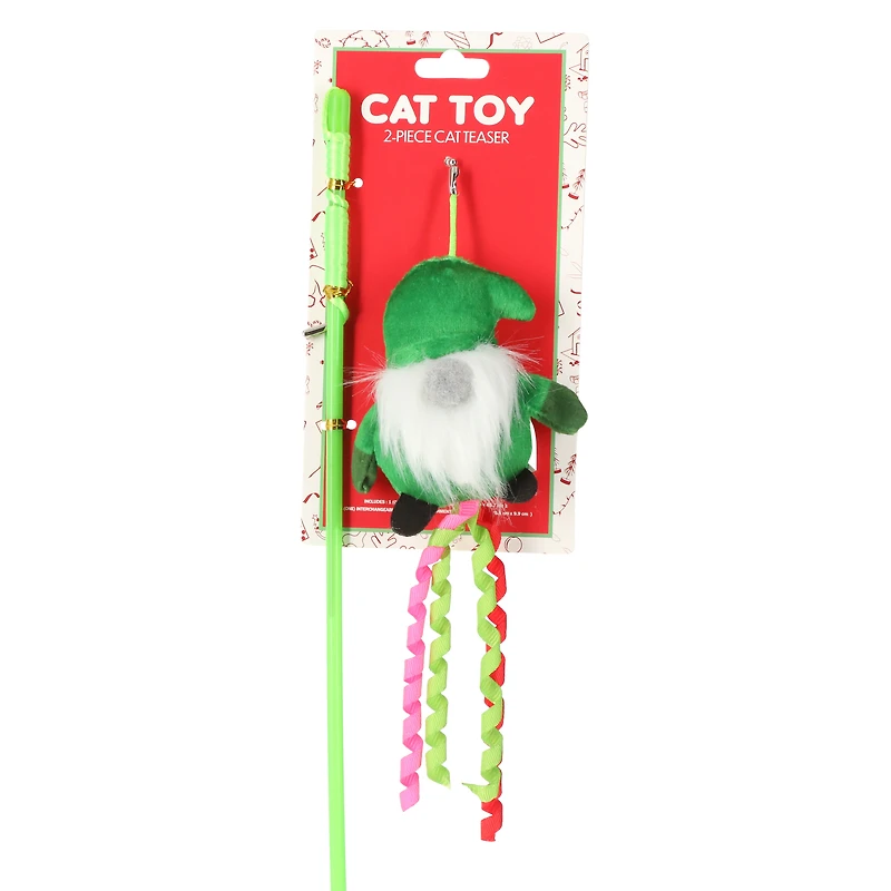 Holiday Gnome Cat Toy Wand