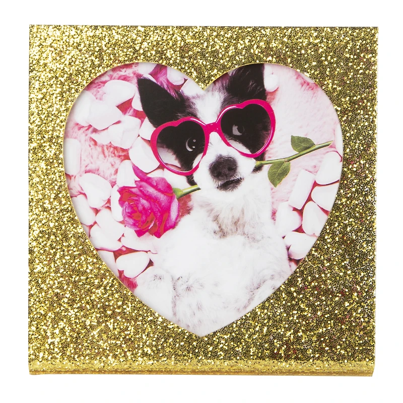 glitter heart cutout picture frame 5in