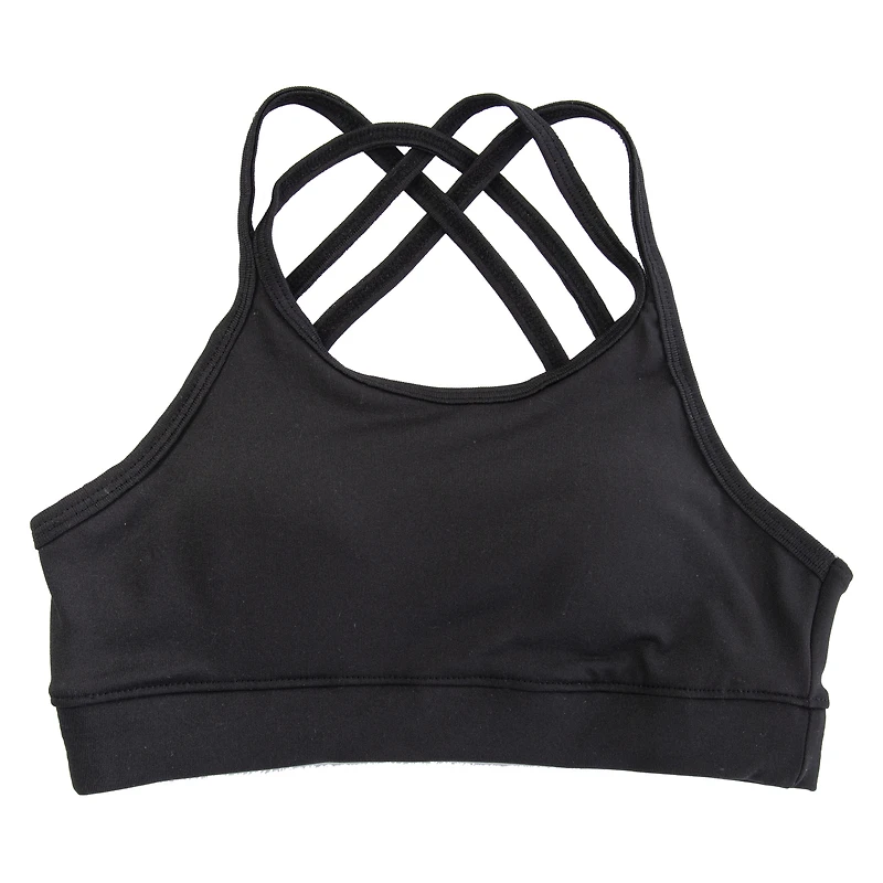 series-8 fitness™ orange crisscross double strap sports bra