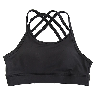 series-8 fitness™ orange crisscross double strap sports bra