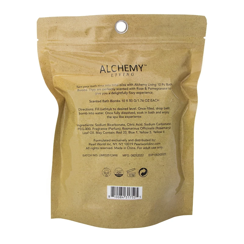 Alchemy Living™ Bath Bombs 10-Pack - Rose & Pomegranate