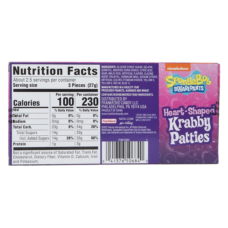 spongebob squarepants™ heart-shaped krabby patties™ gummy candy 2.22oz