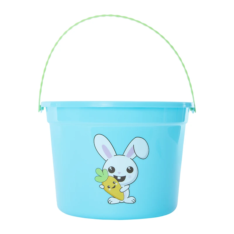 plastic pail easter basket 8in x 5.5in
