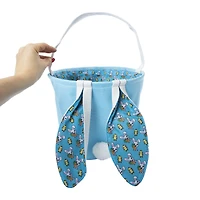 bunny ears fabric easter basket 10.5in