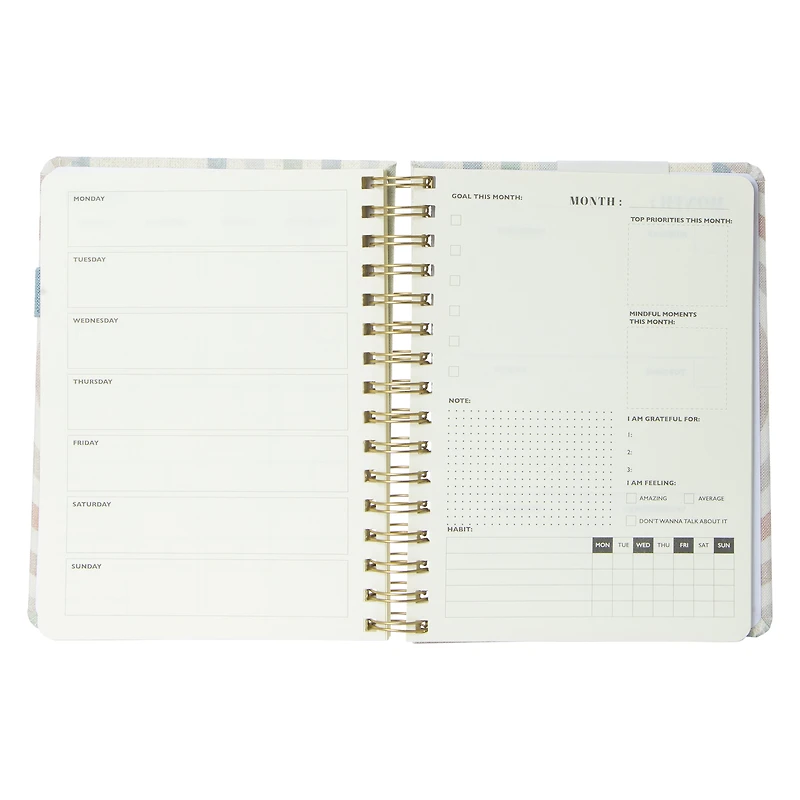 linen planner with phone holder