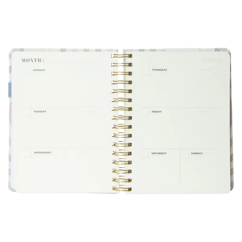 linen planner with phone holder