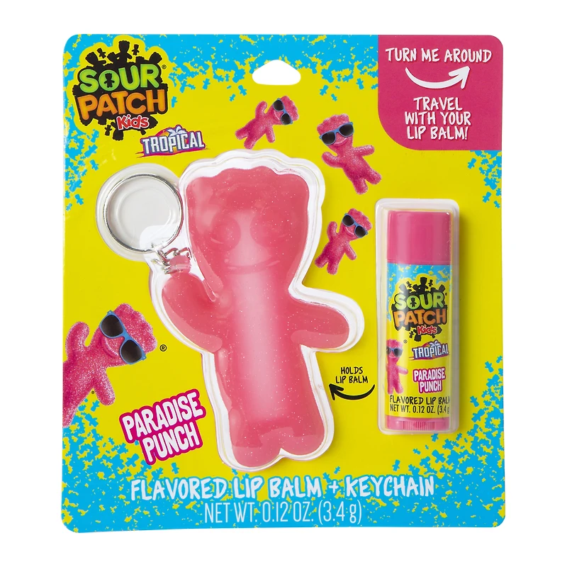 sour patch kids® flavored lip balm & keychain