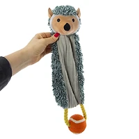 plush crinkle dog toy with rope & tennis ball