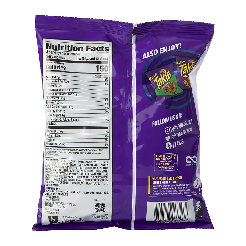 Takis® rolled blue heat tortilla chips 4oz