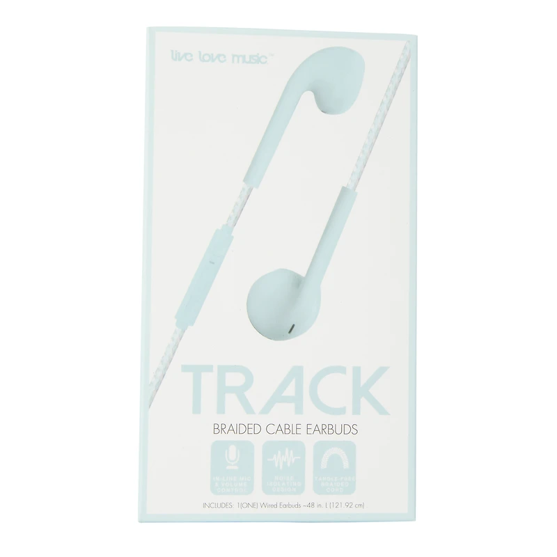 wired stereo earbuds with mic & braided cable