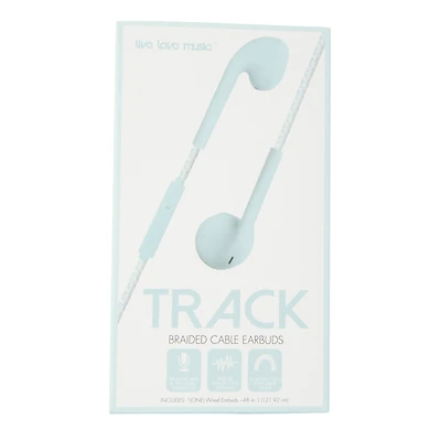 wired stereo earbuds with mic & braided cable