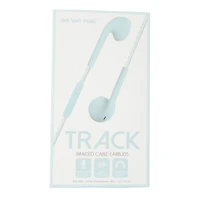 wired stereo earbuds with mic & braided cable