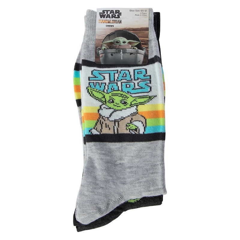 young men's Star Wars Grogu crew socks 2-pack