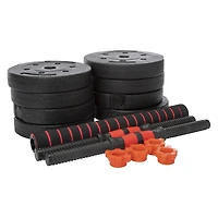42 lb. adjustable barbell & dumbbell weights set