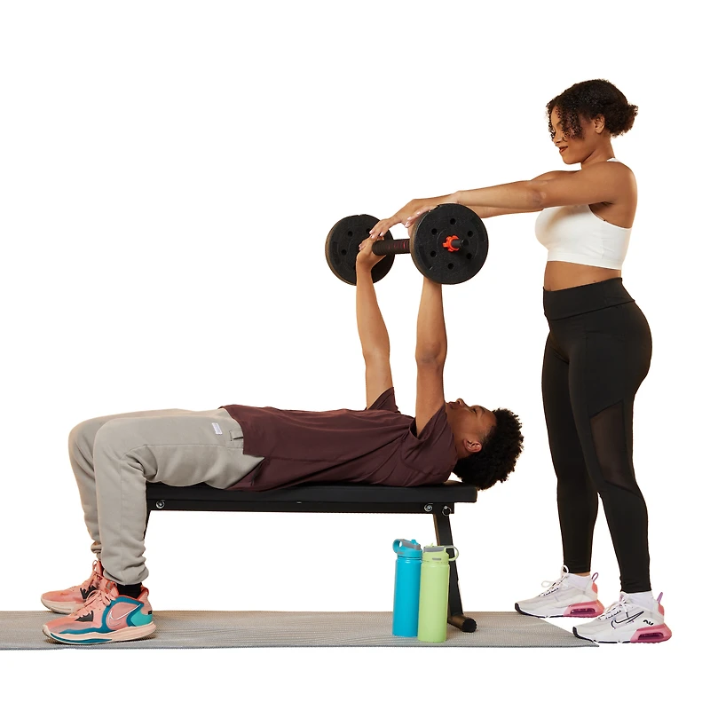 42 lb. adjustable barbell & dumbbell weights set