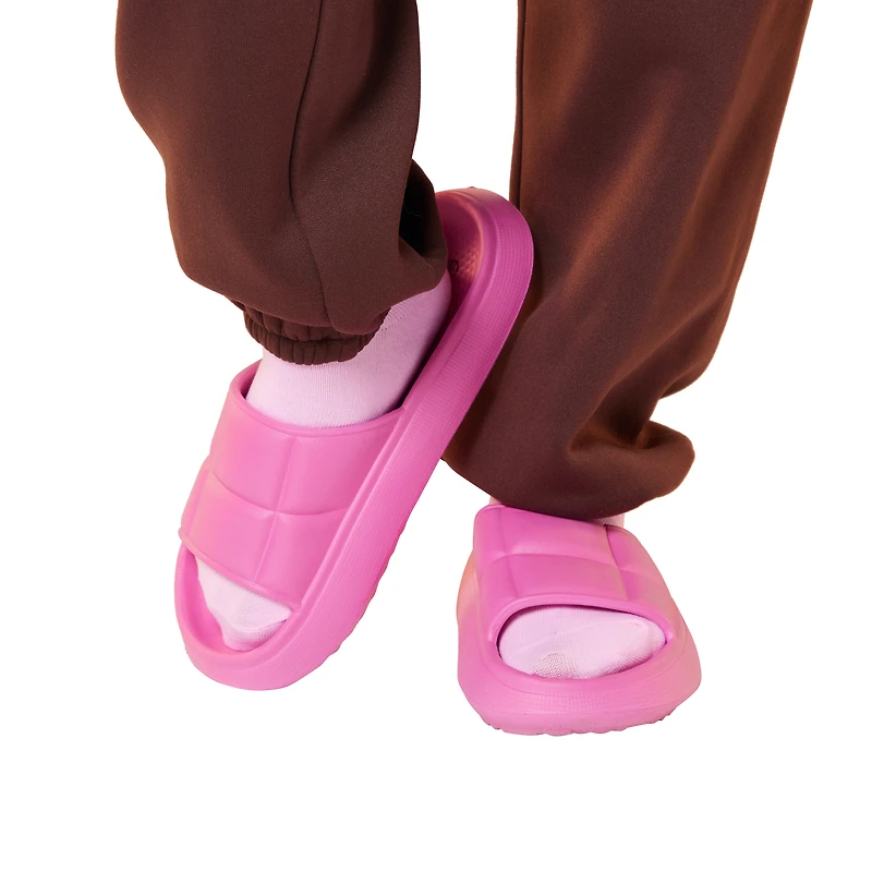 Ladies Quilted Puff Slide Sandals