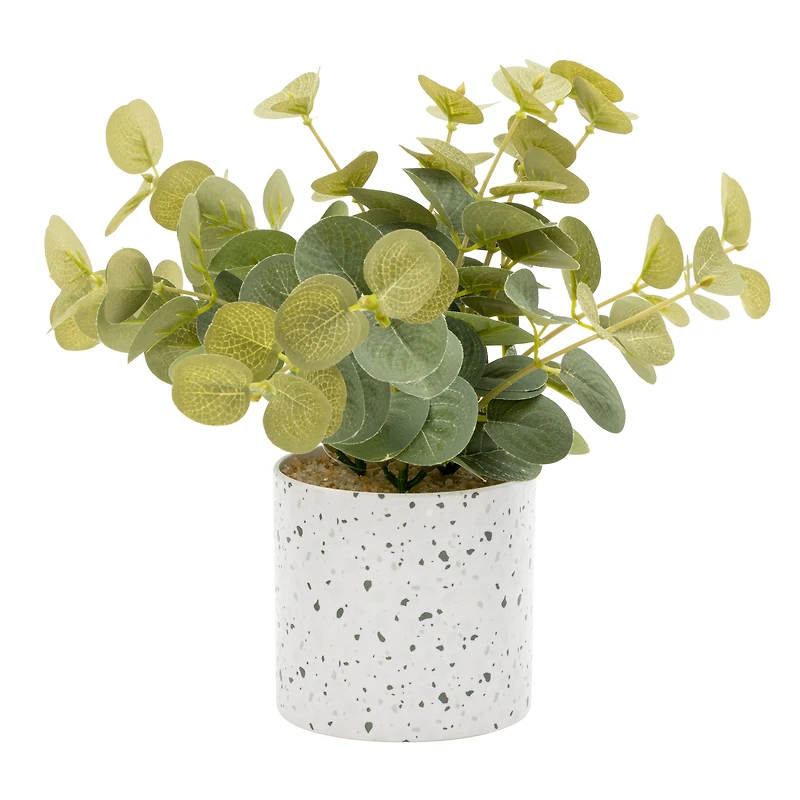 faux plant terrazzo pot