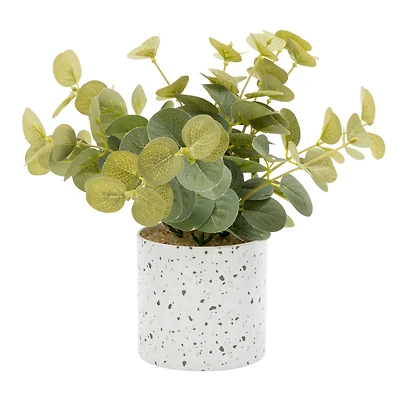 faux plant terrazzo pot