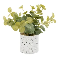 faux plant terrazzo pot