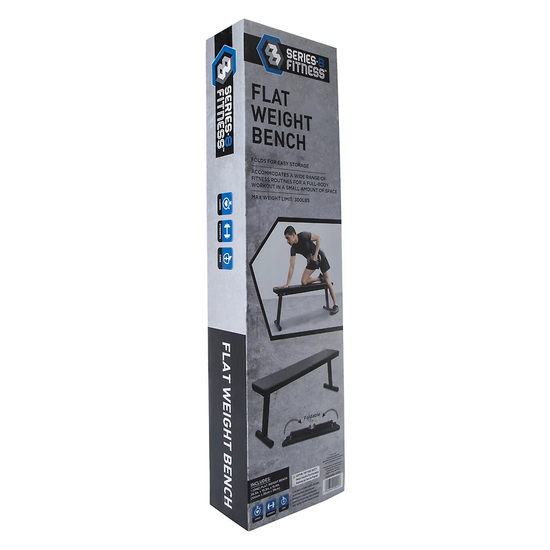 series-8 fitness™ flat weight bench 39in x 15in