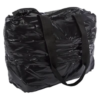 shiny puffer tote bag