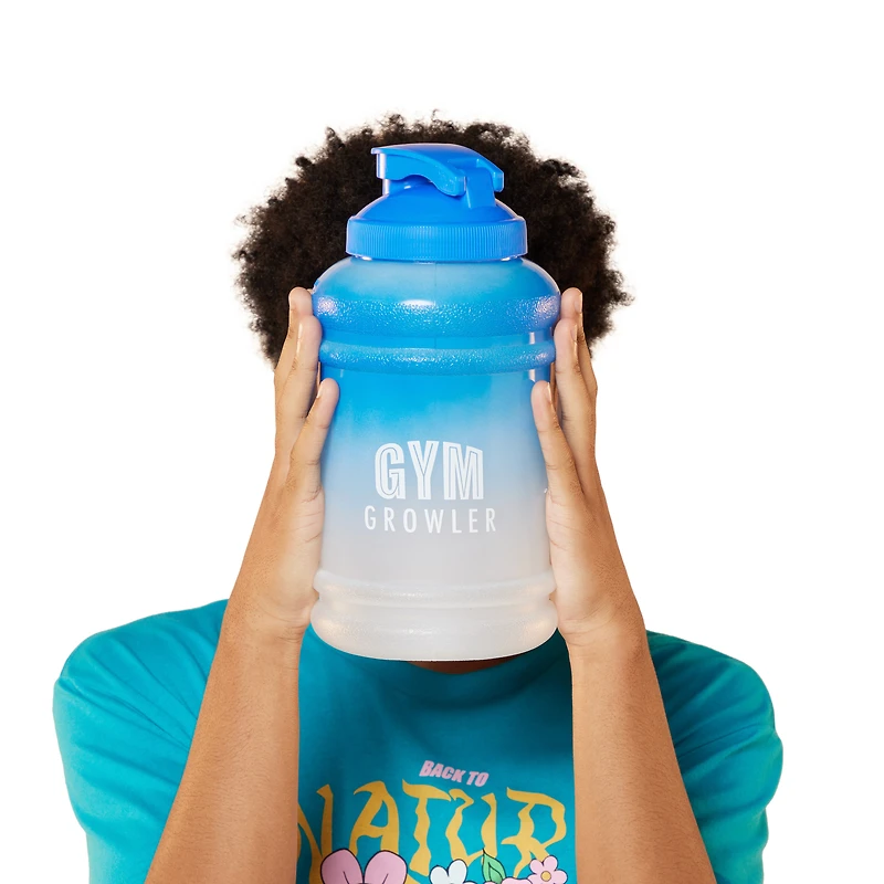 Gym Growler Flip-Cap Ombre Jumbo Water Bottle 73oz