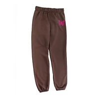 juniors white doodle print fleece joggers