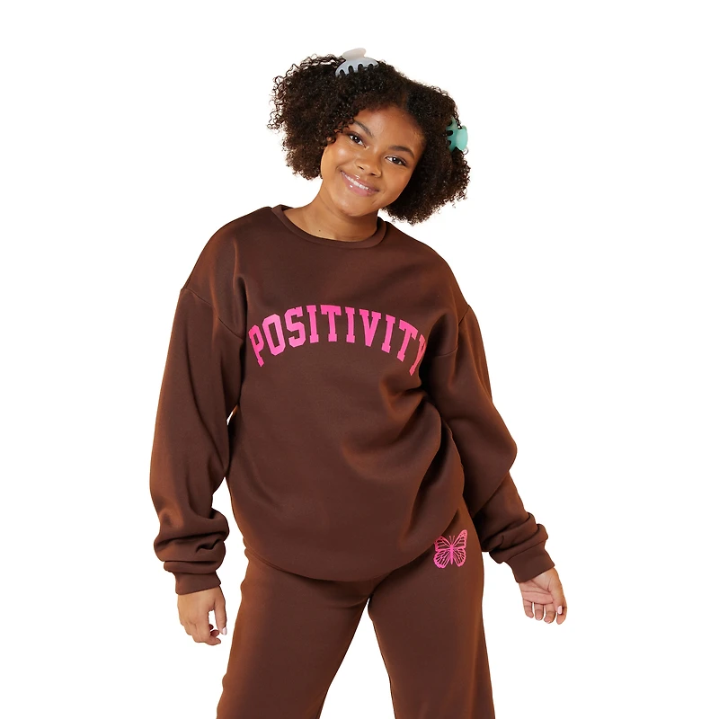 juniors white doodle print sweatshirt