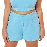 juniors cream chenille lounge shorts