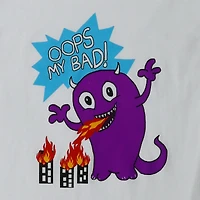 'oops my bad!' monster graphic tee