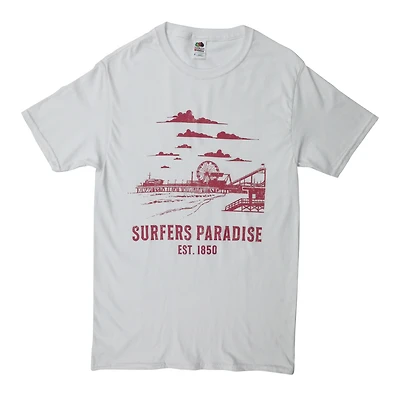 retro surfer's paradise graphic tee