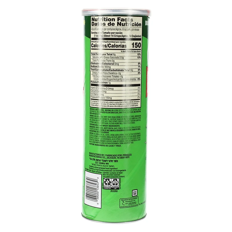 pringles® sour cream & onion 5.5oz