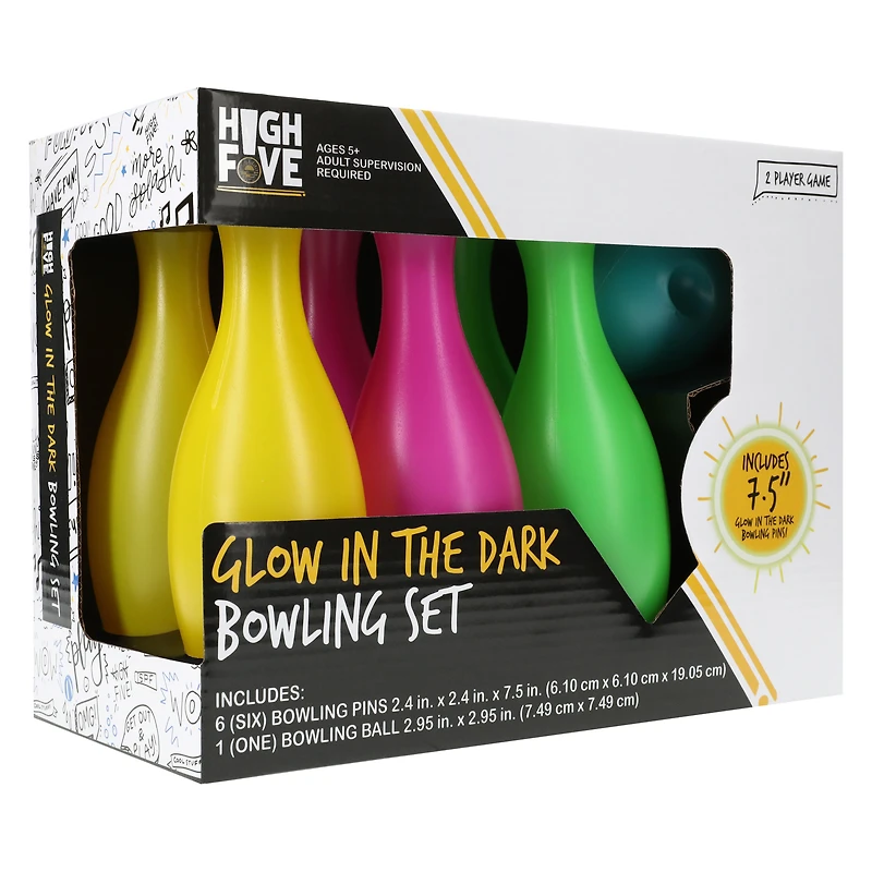 high five® glow in the dark bowling set 7-piece