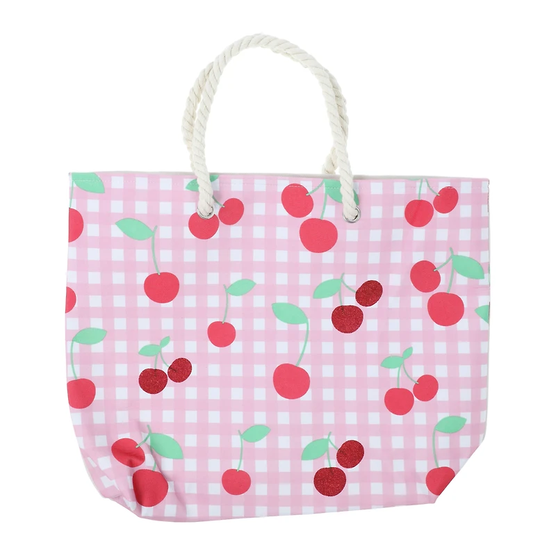 printed tote bag with rope handles 20.8in x 15.5in