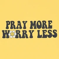 'pray more, worry less' graphic tee