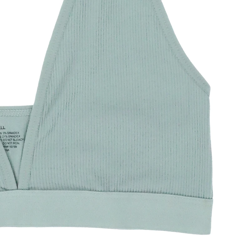 green deep-v bralette