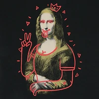 mona lisa graffiti graphic tee