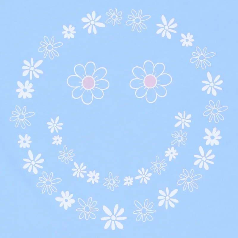 juniors cropped floral happy graphic tee