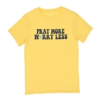 'pray more, worry less' graphic tee